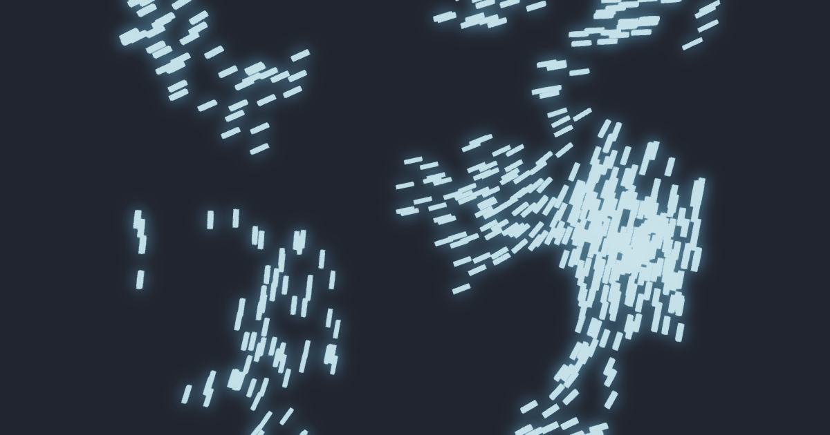 Flocking simulation running in the browser