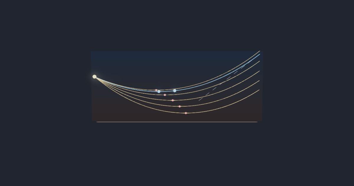 Mirage · graded-index ray bending simulation running in the browser