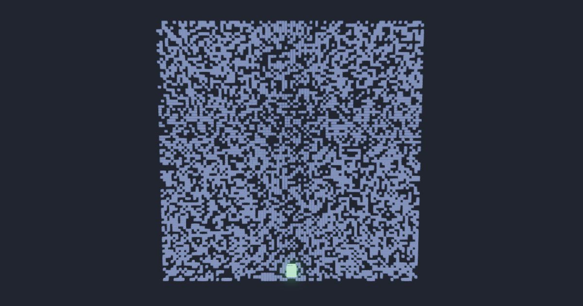 Site percolation simulation running in the browser