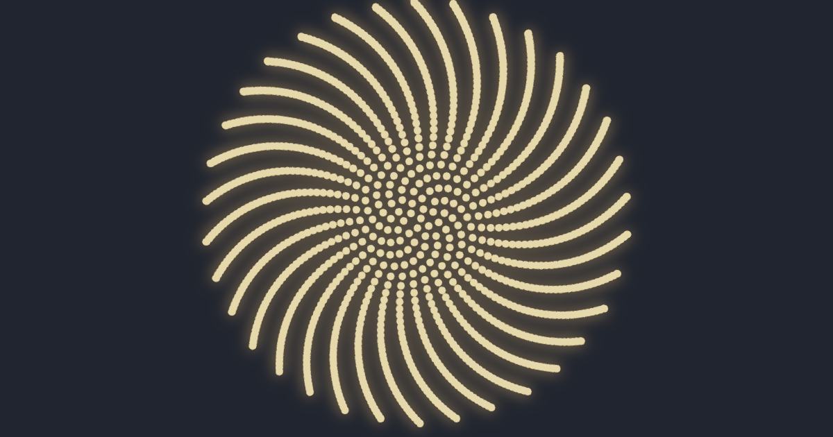 Phyllotaxis · the golden angle simulation running in the browser