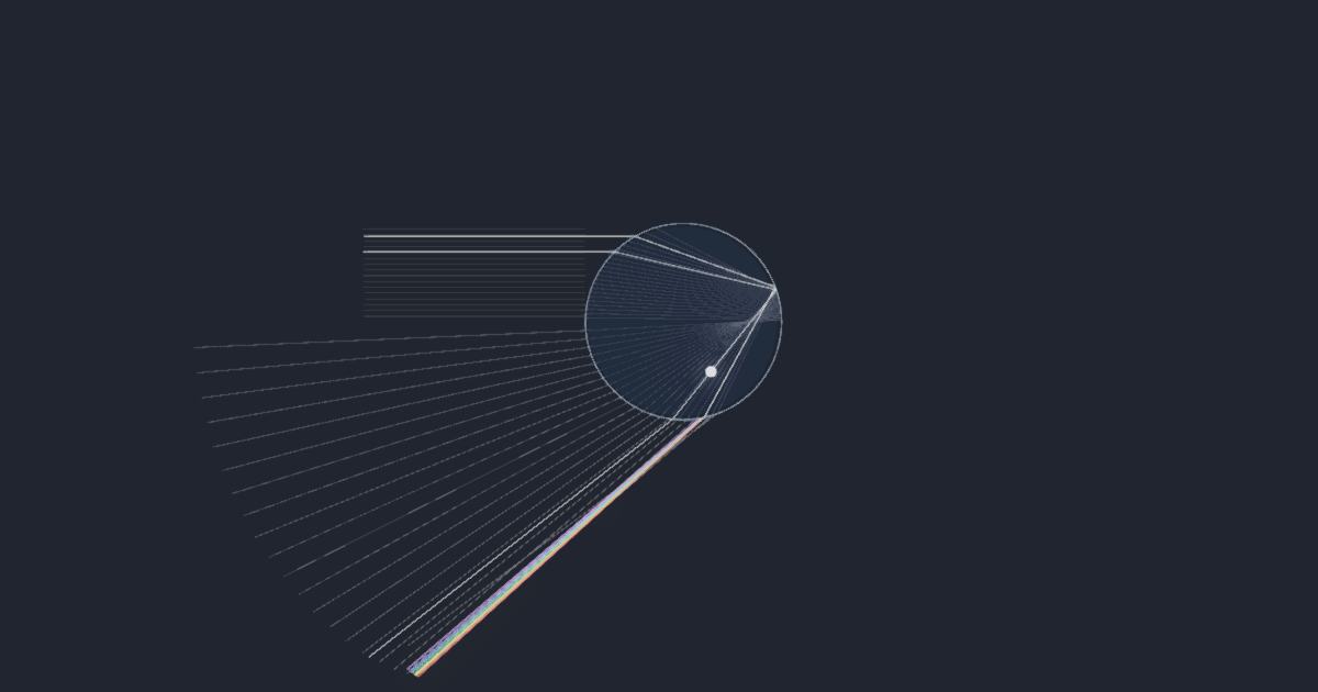 Rainbow · Descartes' 42° caustic simulation running in the browser