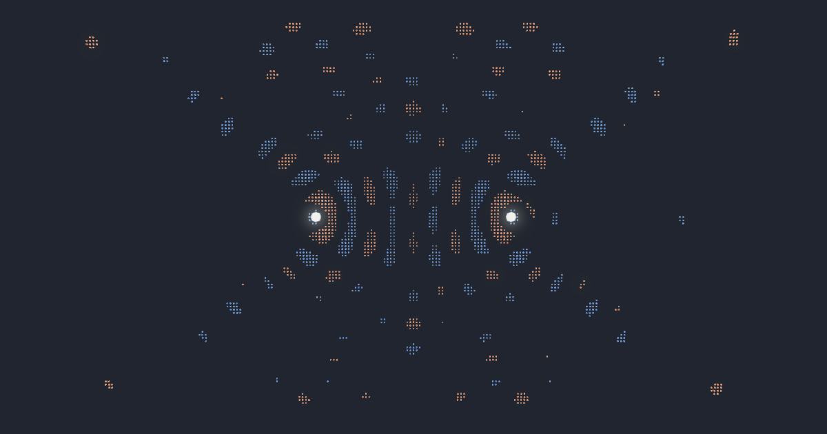 Wave interference simulation running in the browser